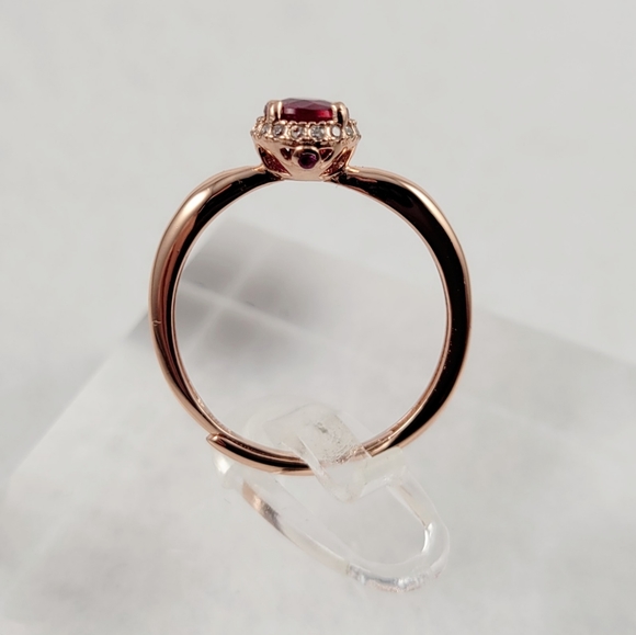 0.65ct Ruby Rose Gold Ring - Picture 4 of 13
